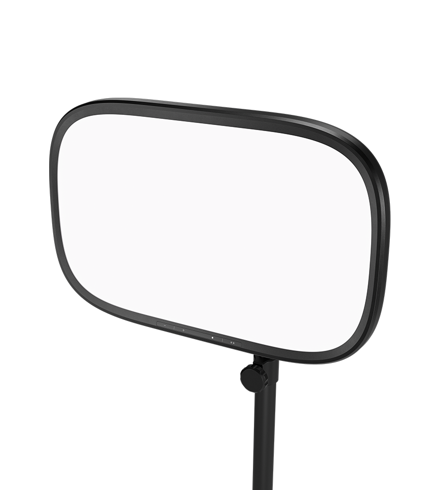 Elgato Key Light Air MK.2 LED panel on desk mount stand, front three-quarter view